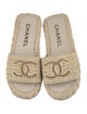Chanel Interlocking CC Logo Raffia Espadrilles