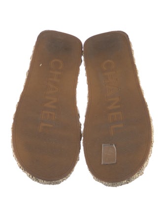 Chanel Interlocking CC Logo Raffia Espadrilles