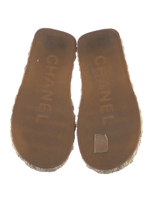 Chanel Interlocking CC Logo Raffia Espadrilles