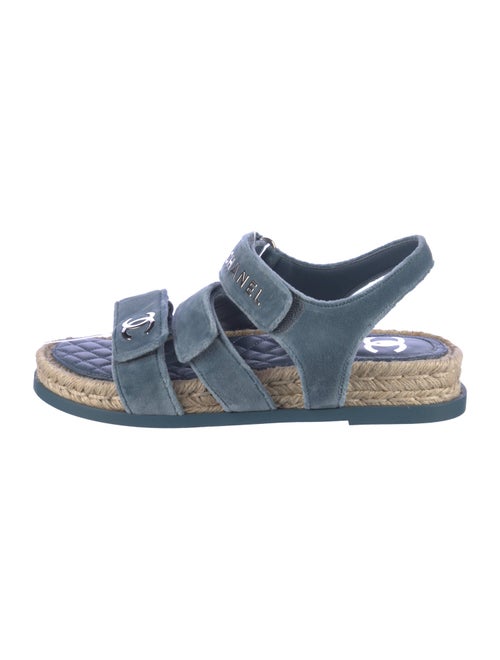 Chanel 2022 Interlocking CC Logo Slingback Sandals