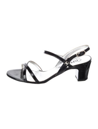 Chanel 2011 Interlocking CC Logo Slingback Sandals