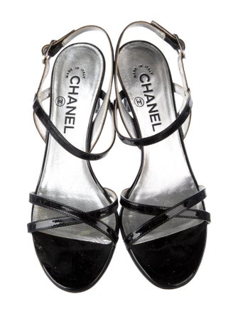 Chanel 2011 Interlocking CC Logo Slingback Sandals