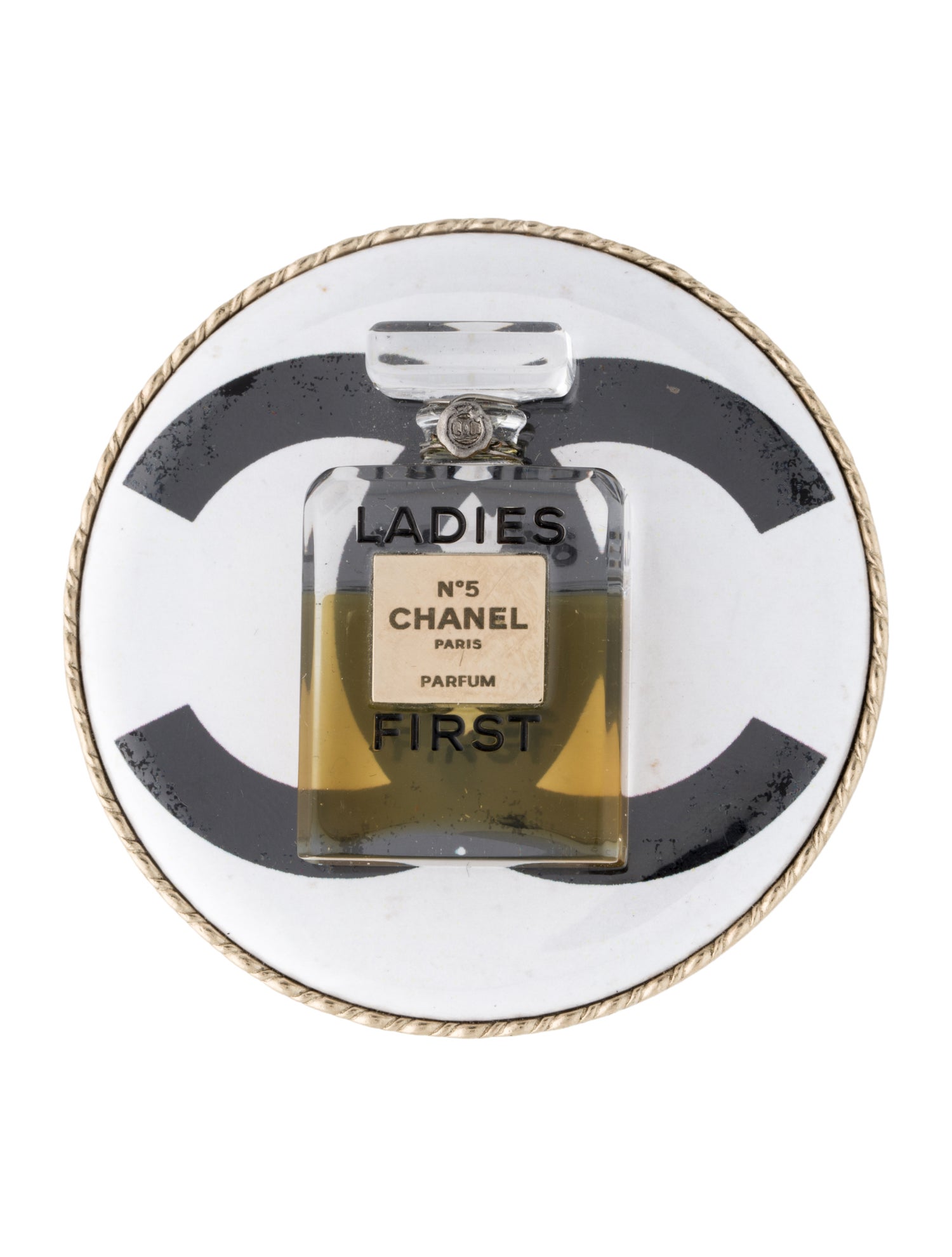 Chanel Resin 'Ladies First' Perfume Bottle Pin