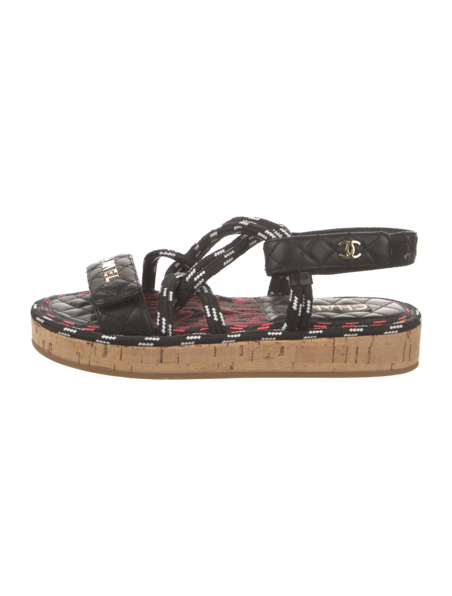 Chanel Interlocking CC Logo Lambskin Espadrilles