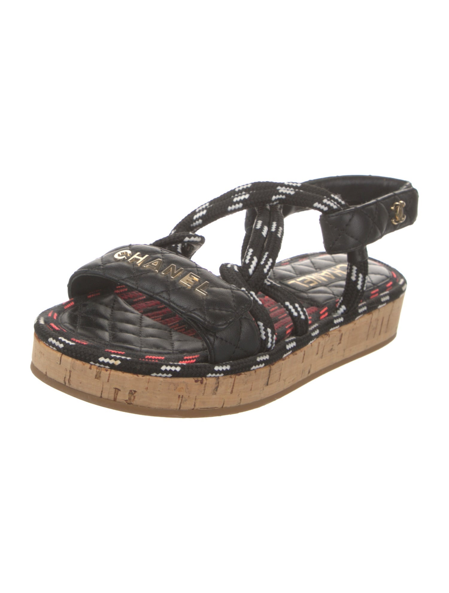 Chanel Interlocking CC Logo Lambskin Espadrilles