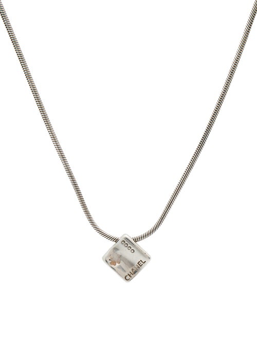 Chanel Camellia Clover Logo Pendant Necklace