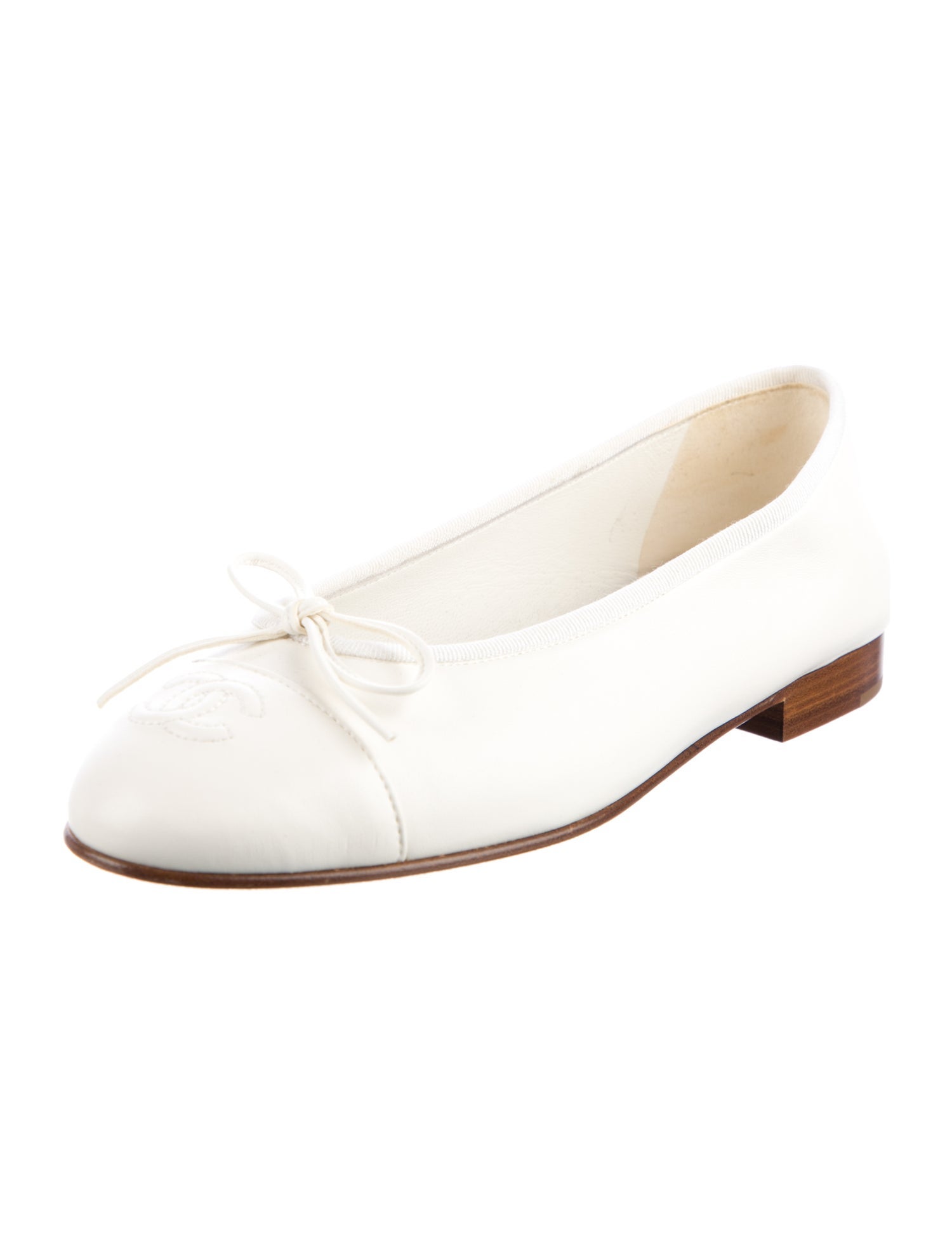 Chanel Interlocking CC Logo Lambskin Ballet Flats