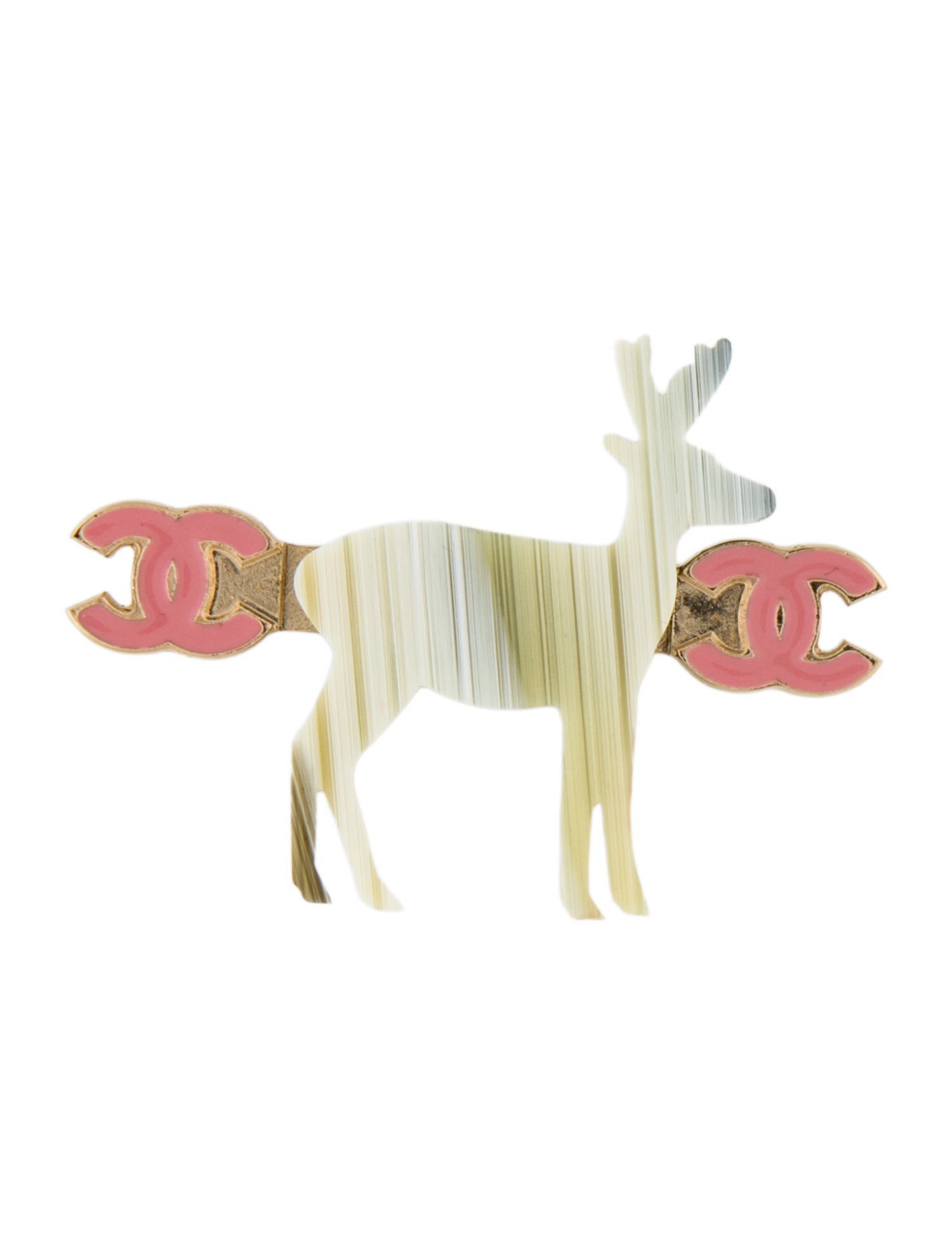 Chanel Vintage Resin Deer CC Brooch