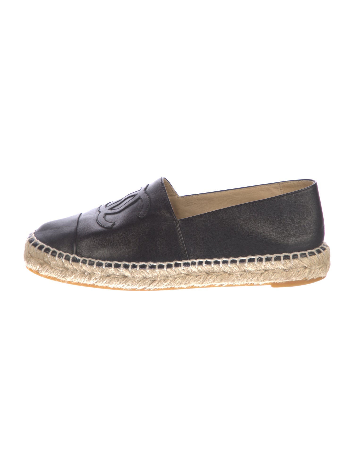 Chanel Interlocking CC Logo Lambskin Espadrilles