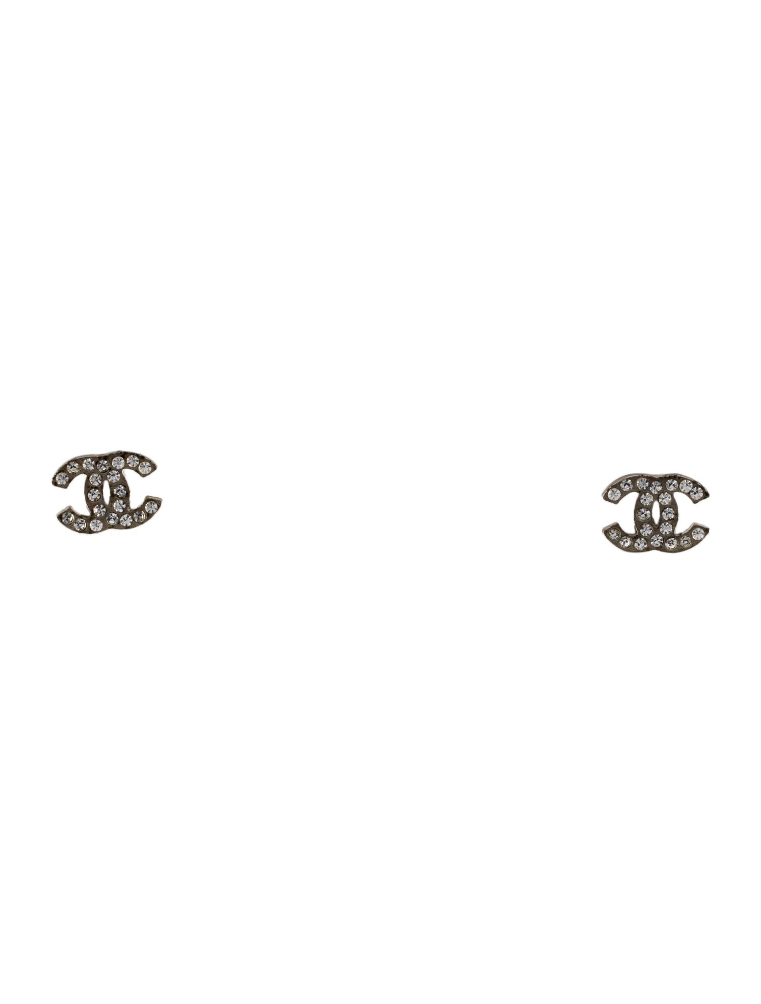 Chanel Strass CC Stud Earrings