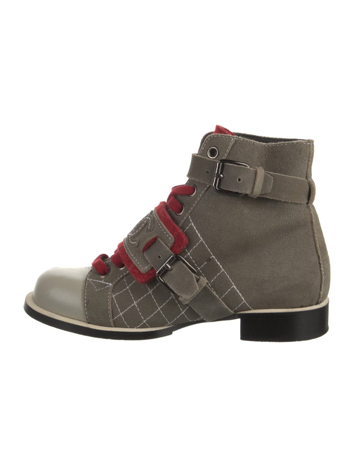 Chanel Vintage Interlocking CC Logo Lace-Up Boots