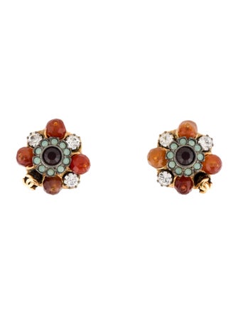 Chanel Strass & Bead CC Clip-On Earrings