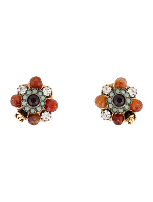 Chanel Strass & Bead CC Clip-On Earrings