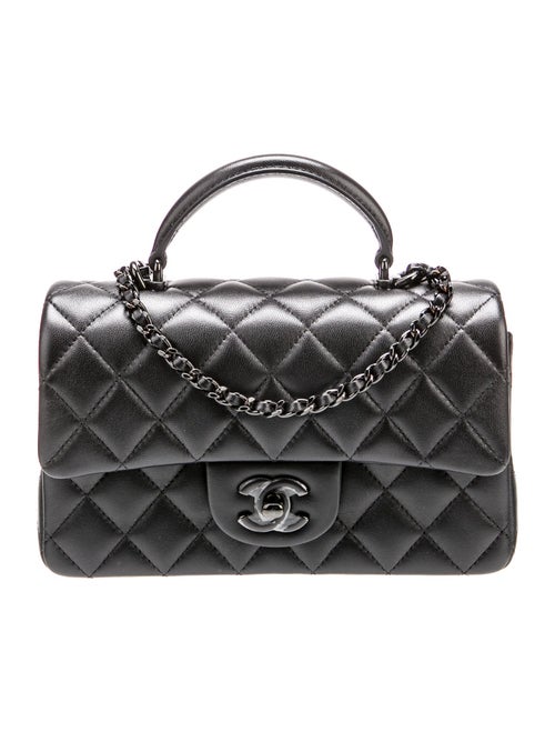 Chanel Classic Rectangular Mini So Black Top Handle Flap Bag