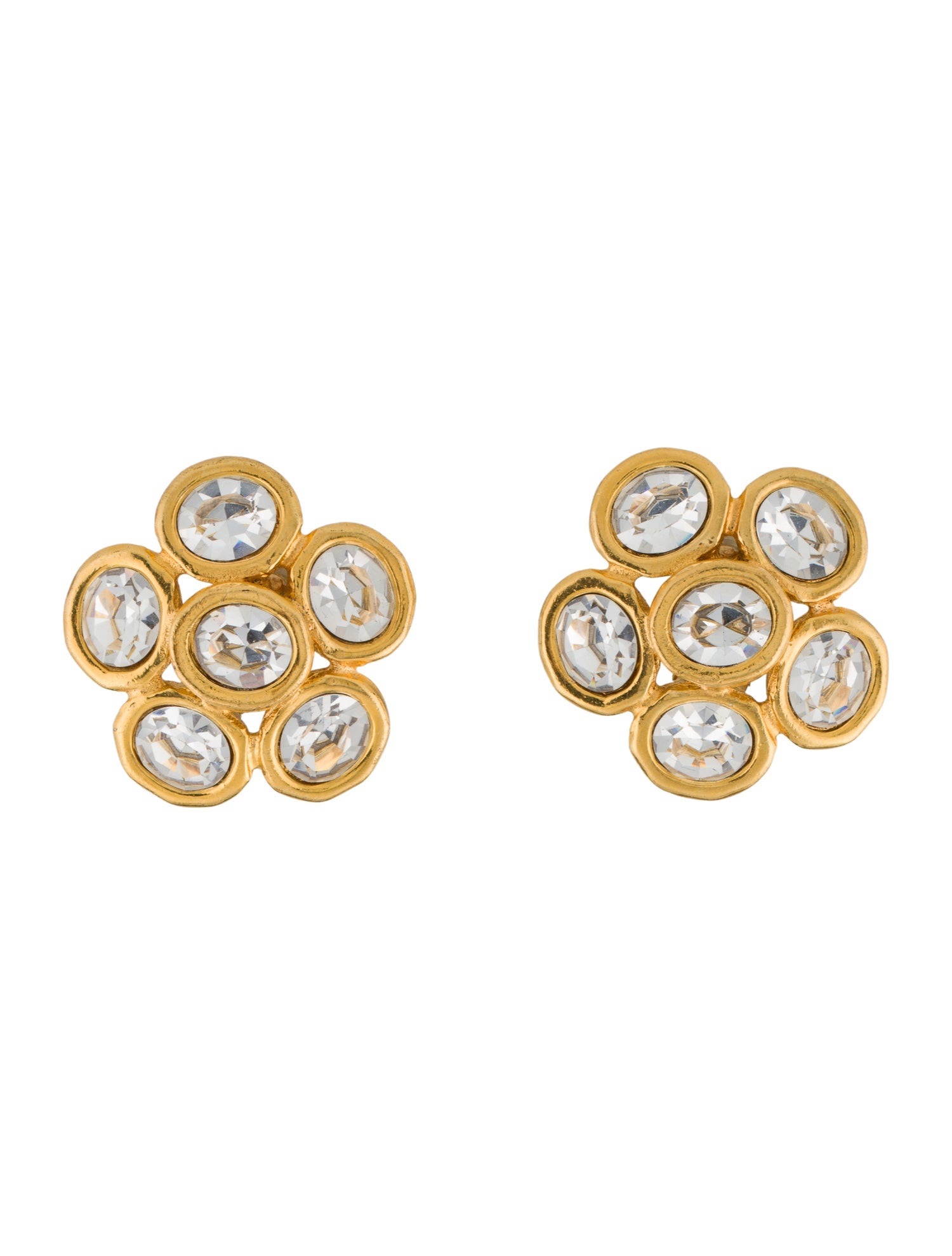 Chanel Vintage Strass Clip-On Earrings