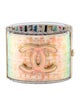 Chanel Resin & Tweed Iridescent CC Hinged Cuff