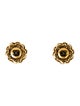 Chanel Vintage Leather & Enamel CC Clip-On Earrings
