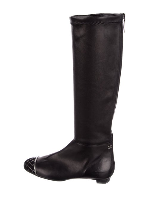 Chanel Interlocking CC Logo Leather Riding Boots