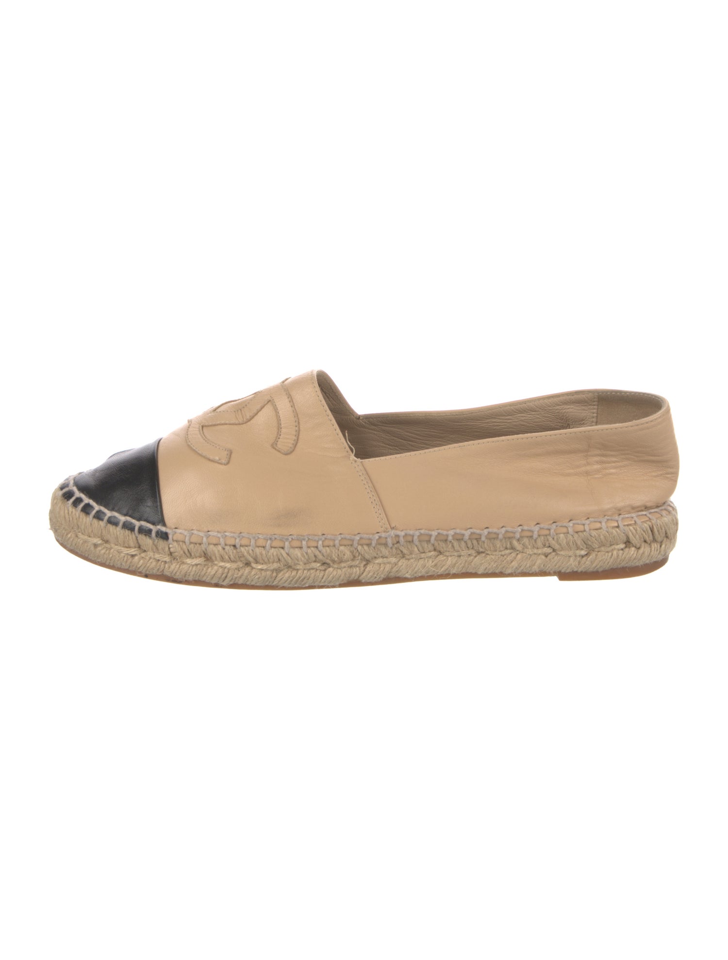 Chanel Interlocking CC Logo Lambskin Espadrilles