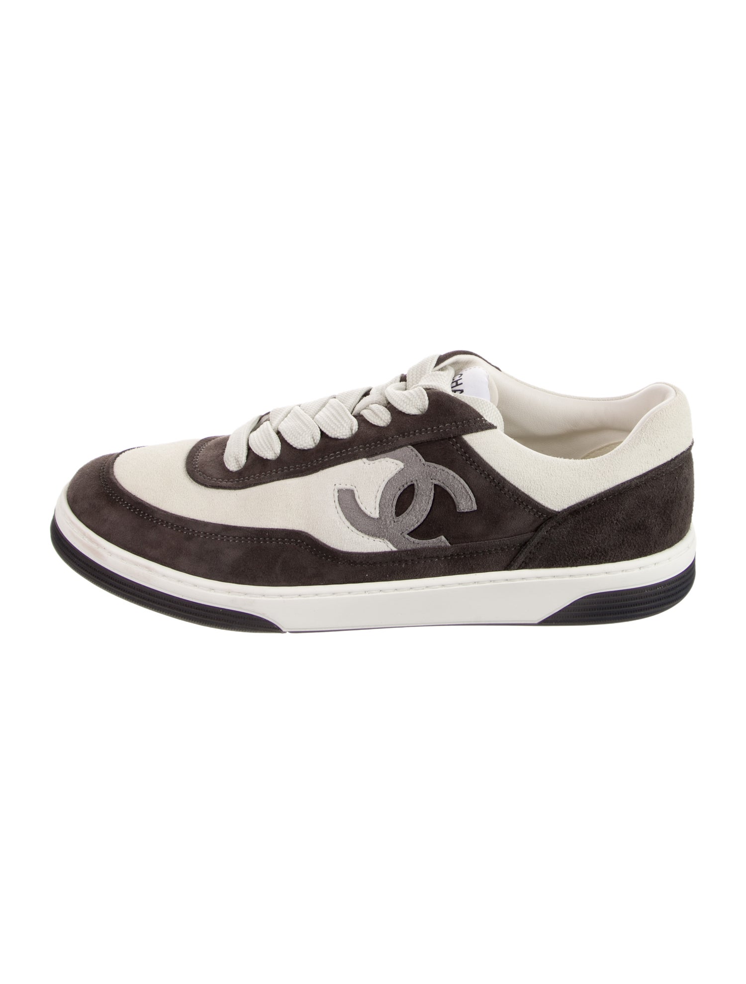 Chanel Interlocking CC Logo Suede Sneakers