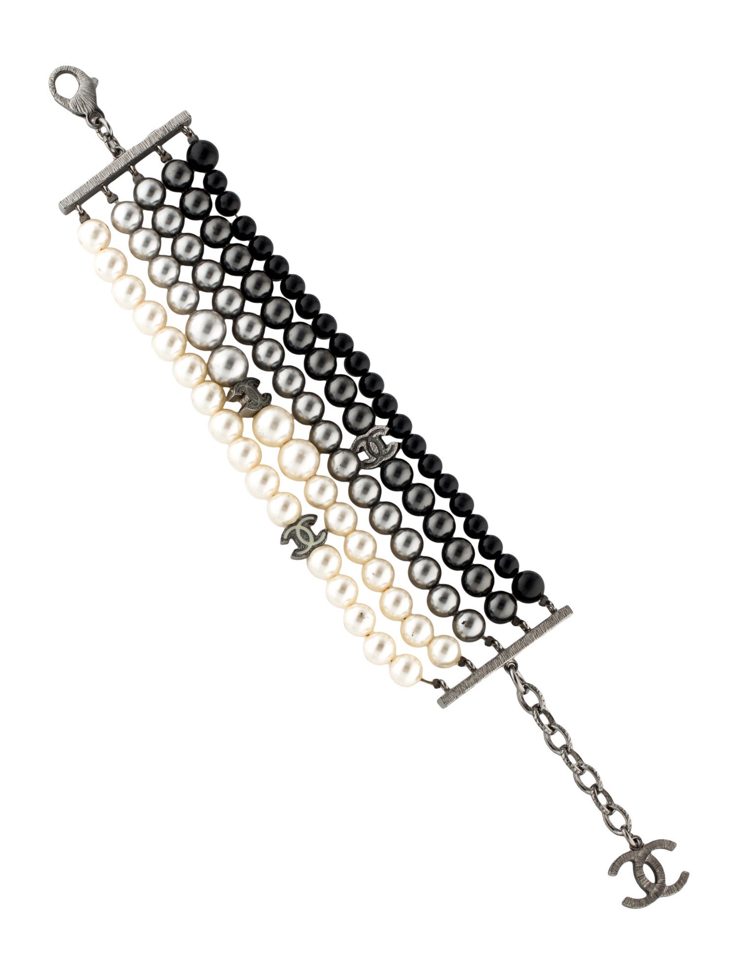 Chanel Faux Pearl Multistrand CC Bracelet