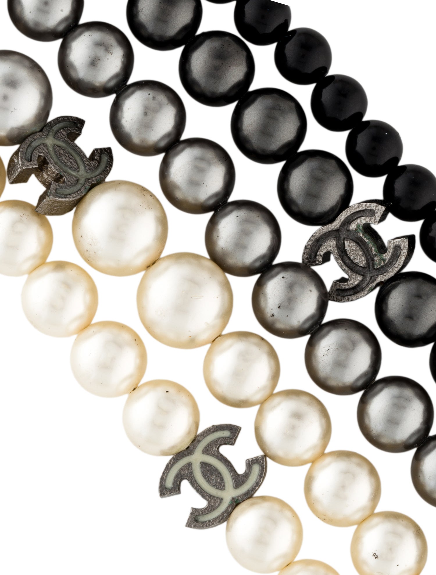 Chanel Faux Pearl Multistrand CC Bracelet