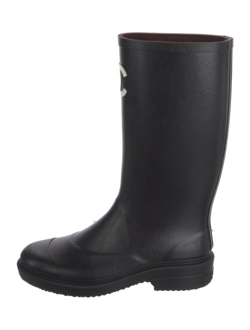 Chanel Interlocking CC Logo Rubber Rain Boots