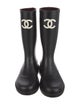 Chanel Interlocking CC Logo Rubber Rain Boots