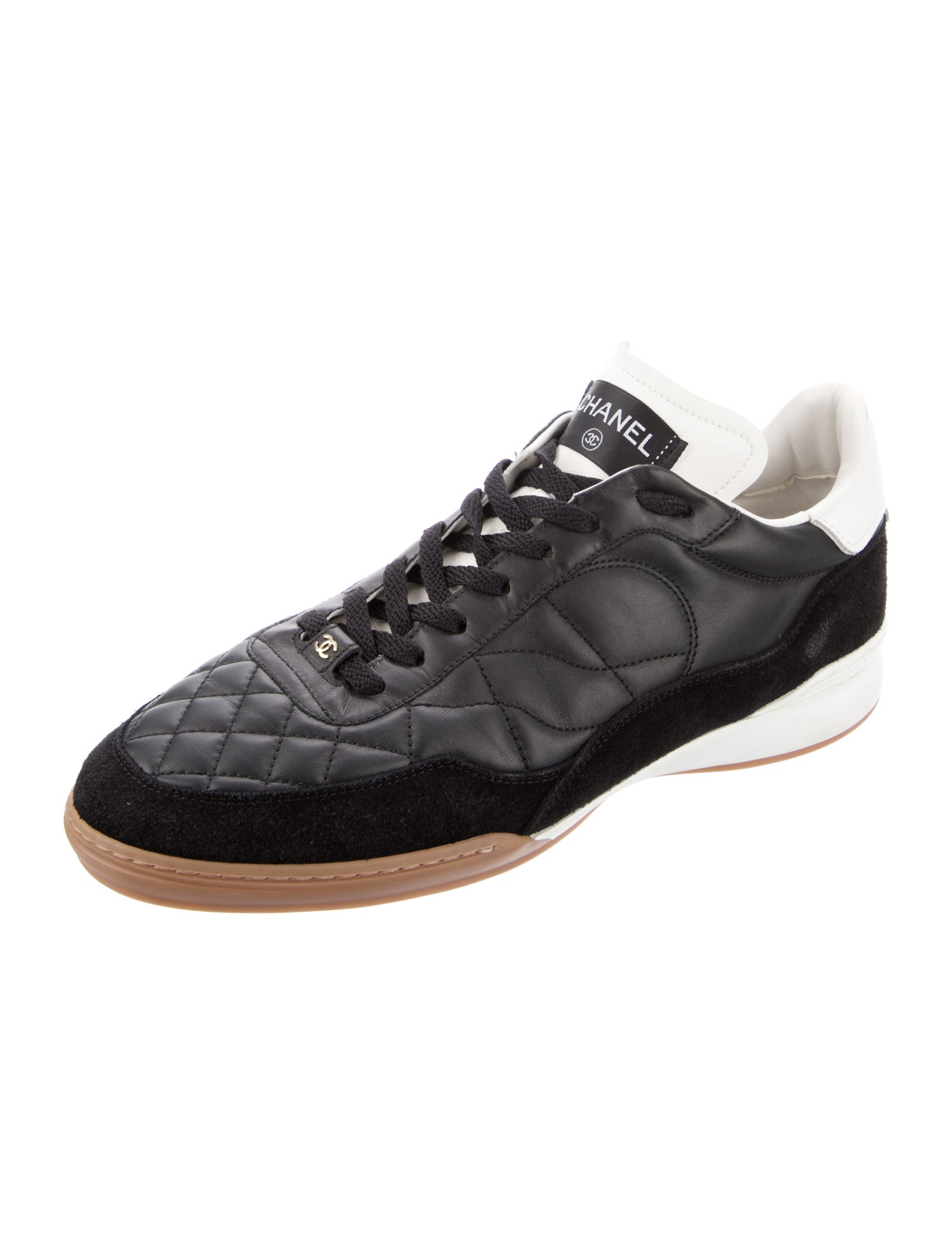 Chanel Interlocking CC Logo Leather Sneakers