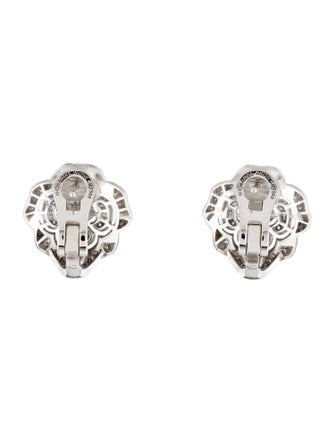Chanel 18K Diamond Bouton de Camélia Earclip Earrings