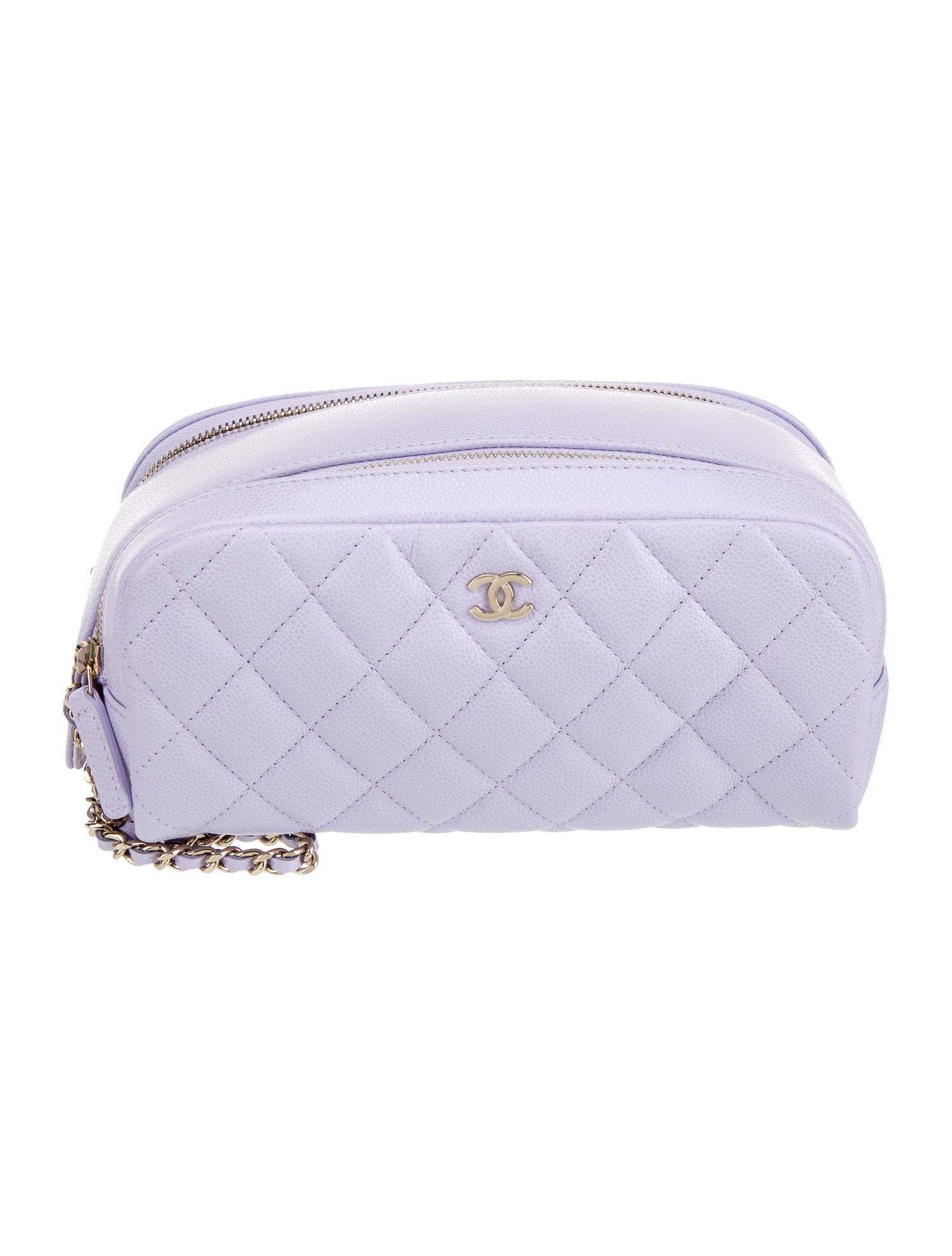 Chanel Caviar Quilted Cosmetic Pouch on Chain