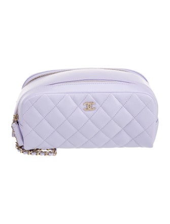 Chanel Caviar Quilted Cosmetic Pouch on Chain