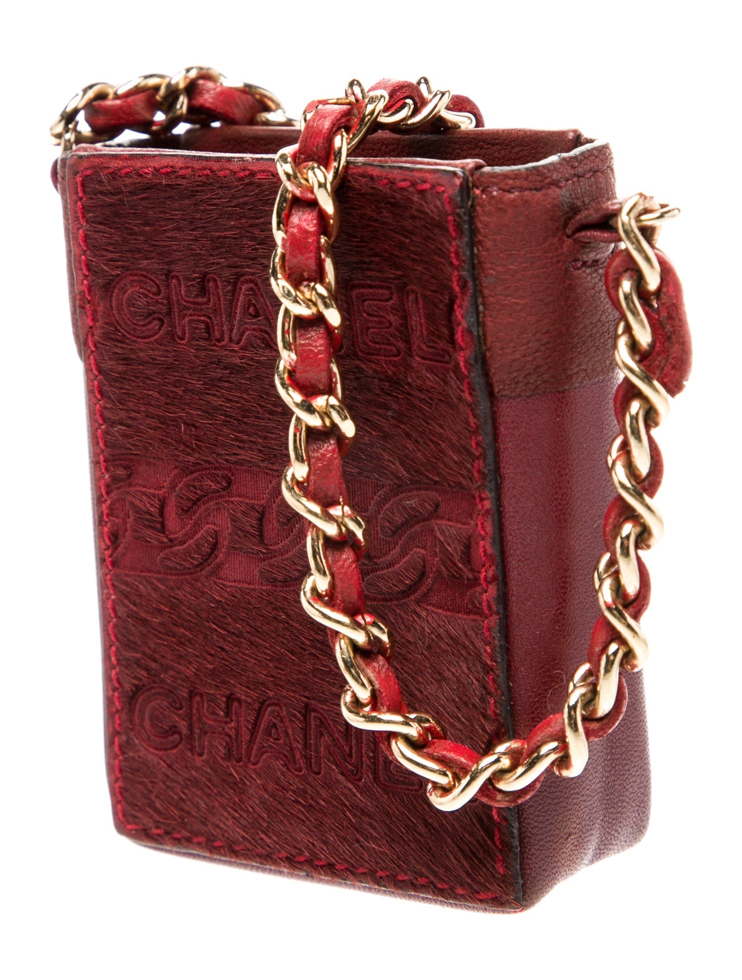 Chanel Pony Hair Cigarette Case w/ Chain