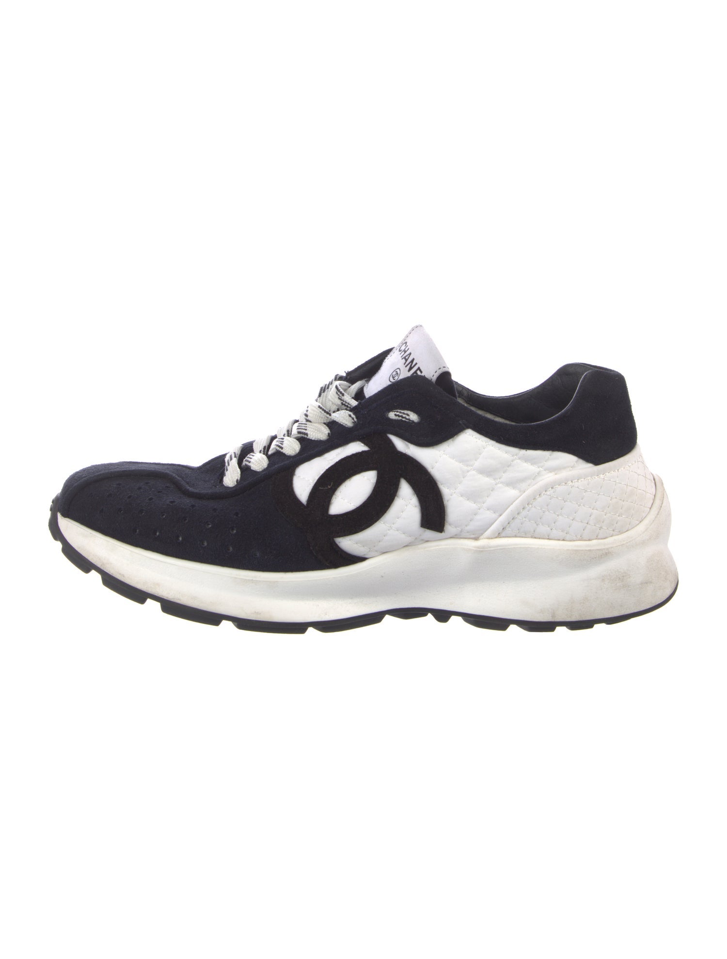 Chanel Interlocking CC Logo Suede Sneakers