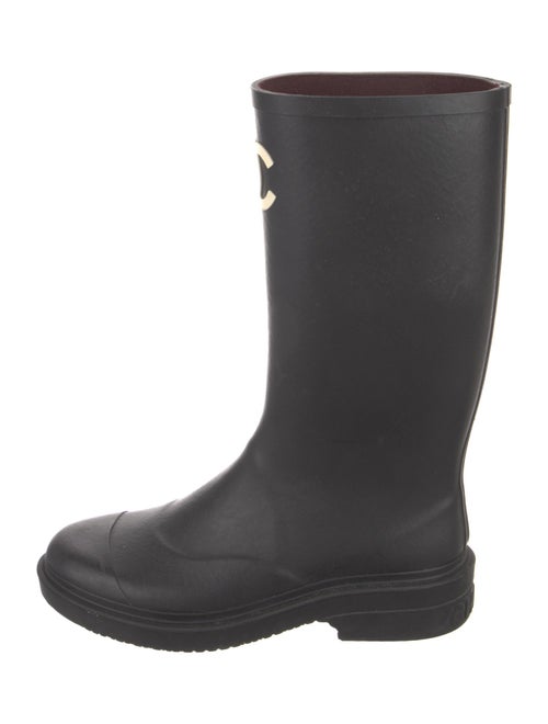 Chanel Interlocking CC Logo Rubber Rain Boots