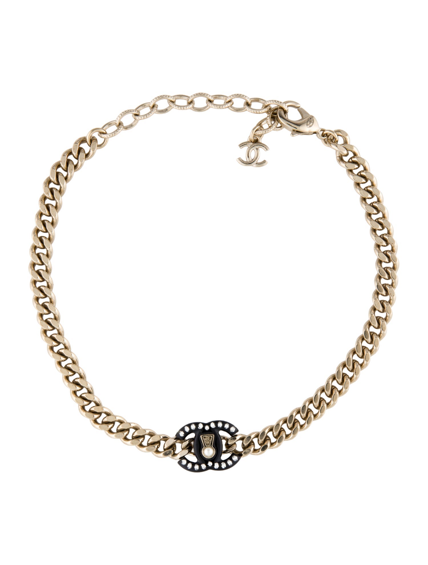 Chanel 2022 Faux Pearl, Strass & Resin CC Choker