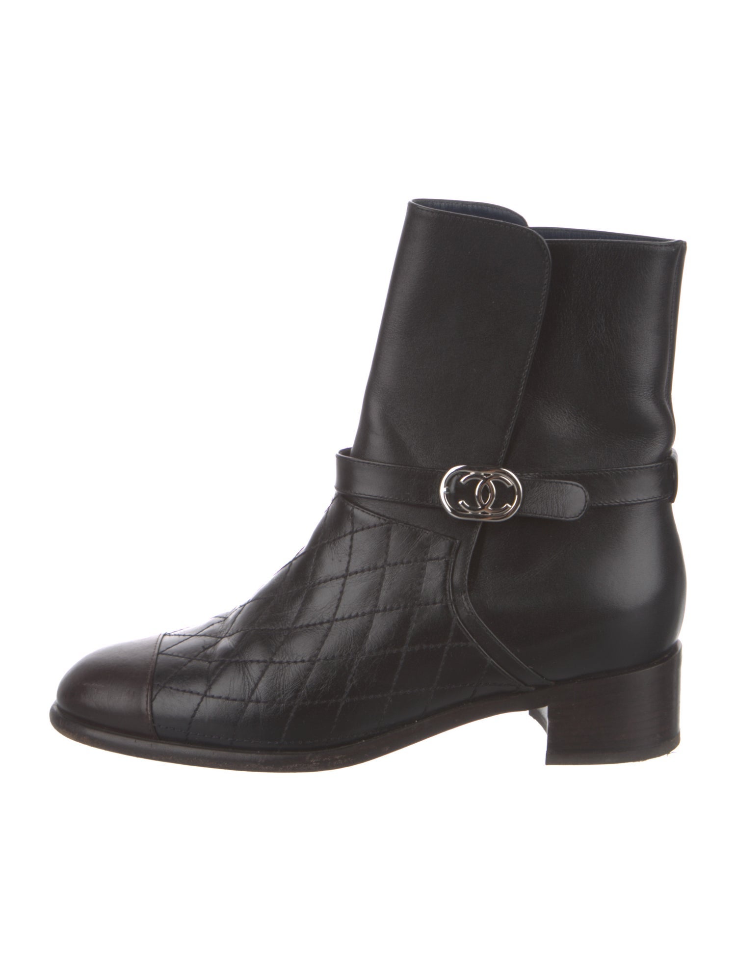 Chanel 2016 Interlocking CC Logo Moto Boots