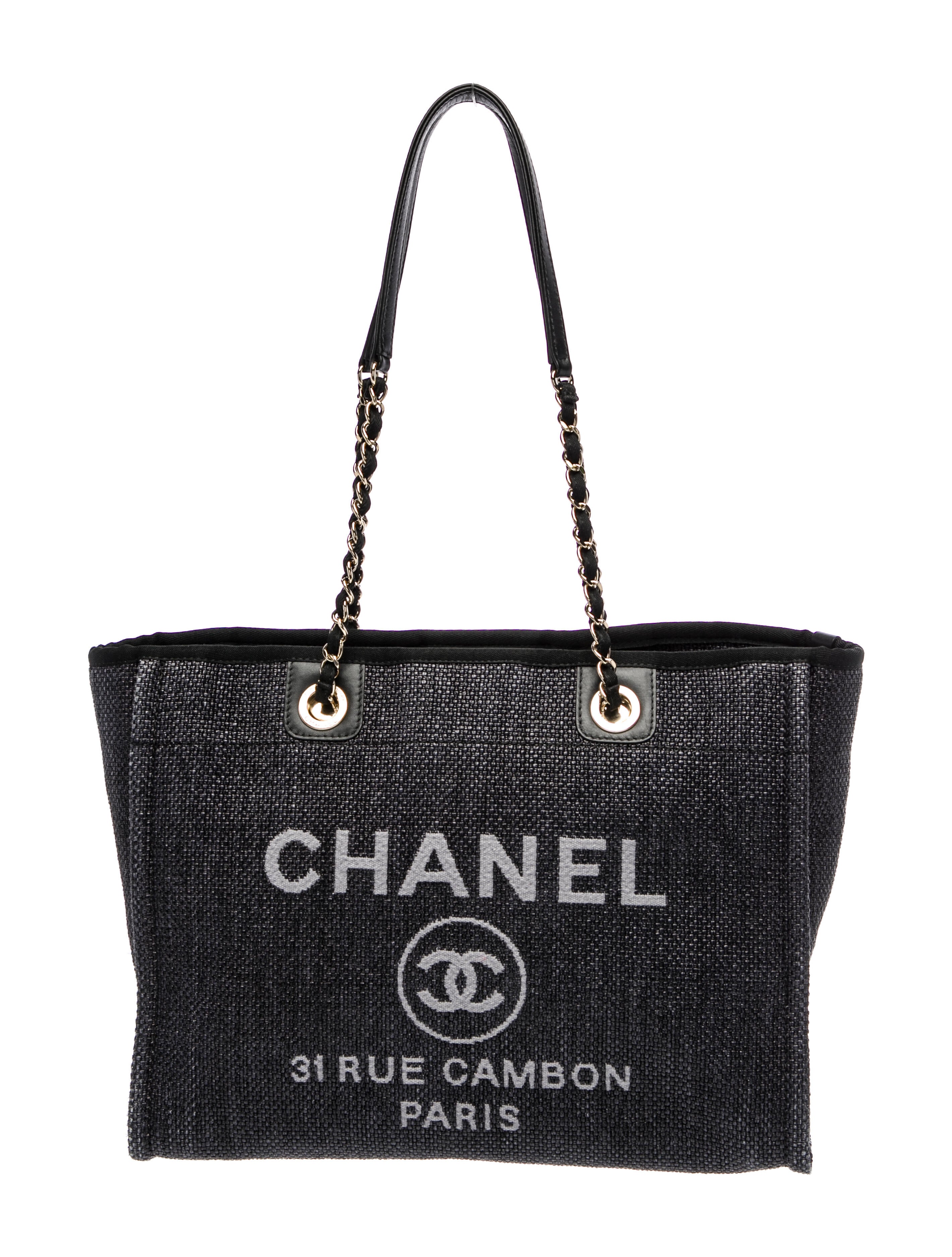 Chanel Small Raffia Deauville Shopping Bag