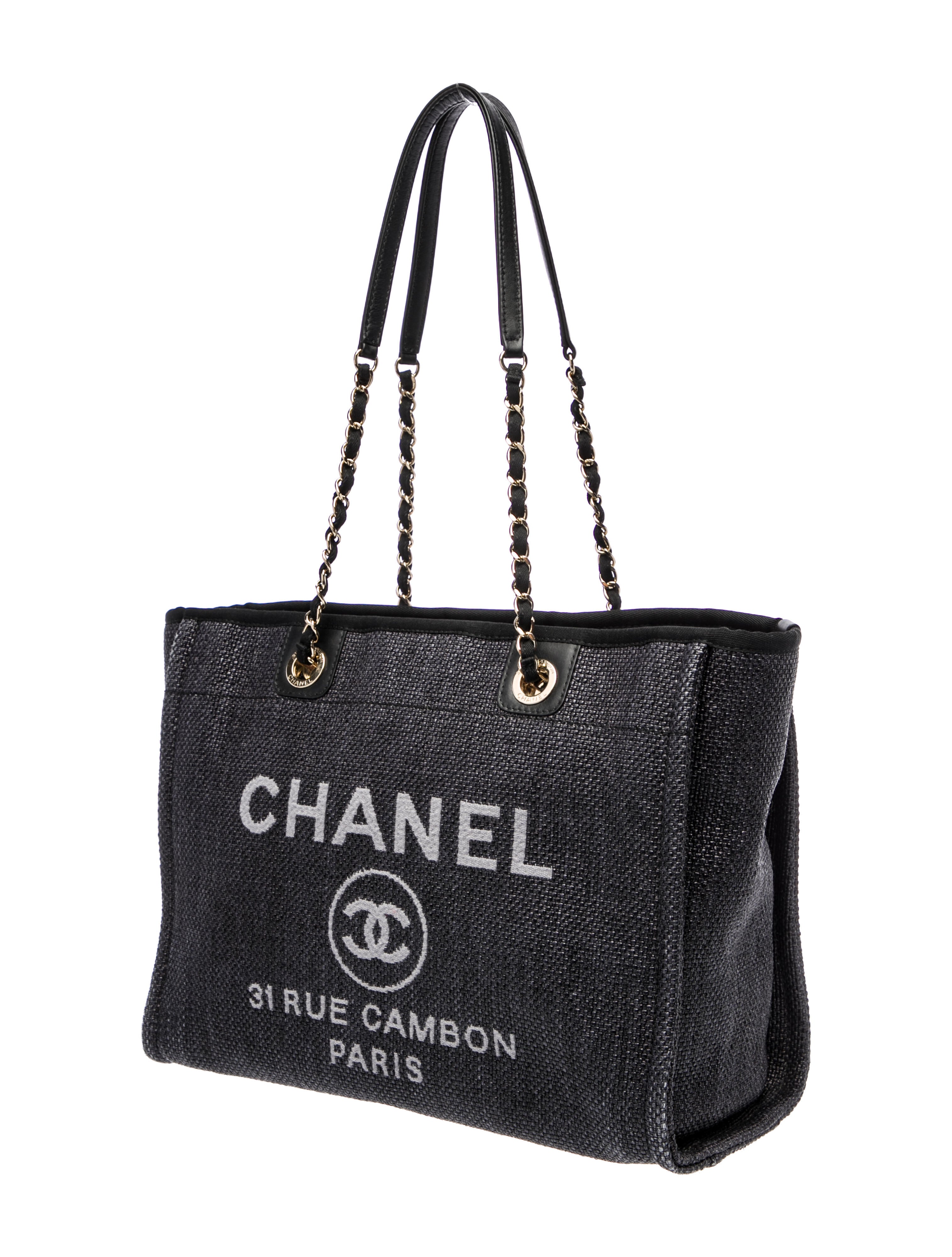 Chanel Small Raffia Deauville Shopping Bag