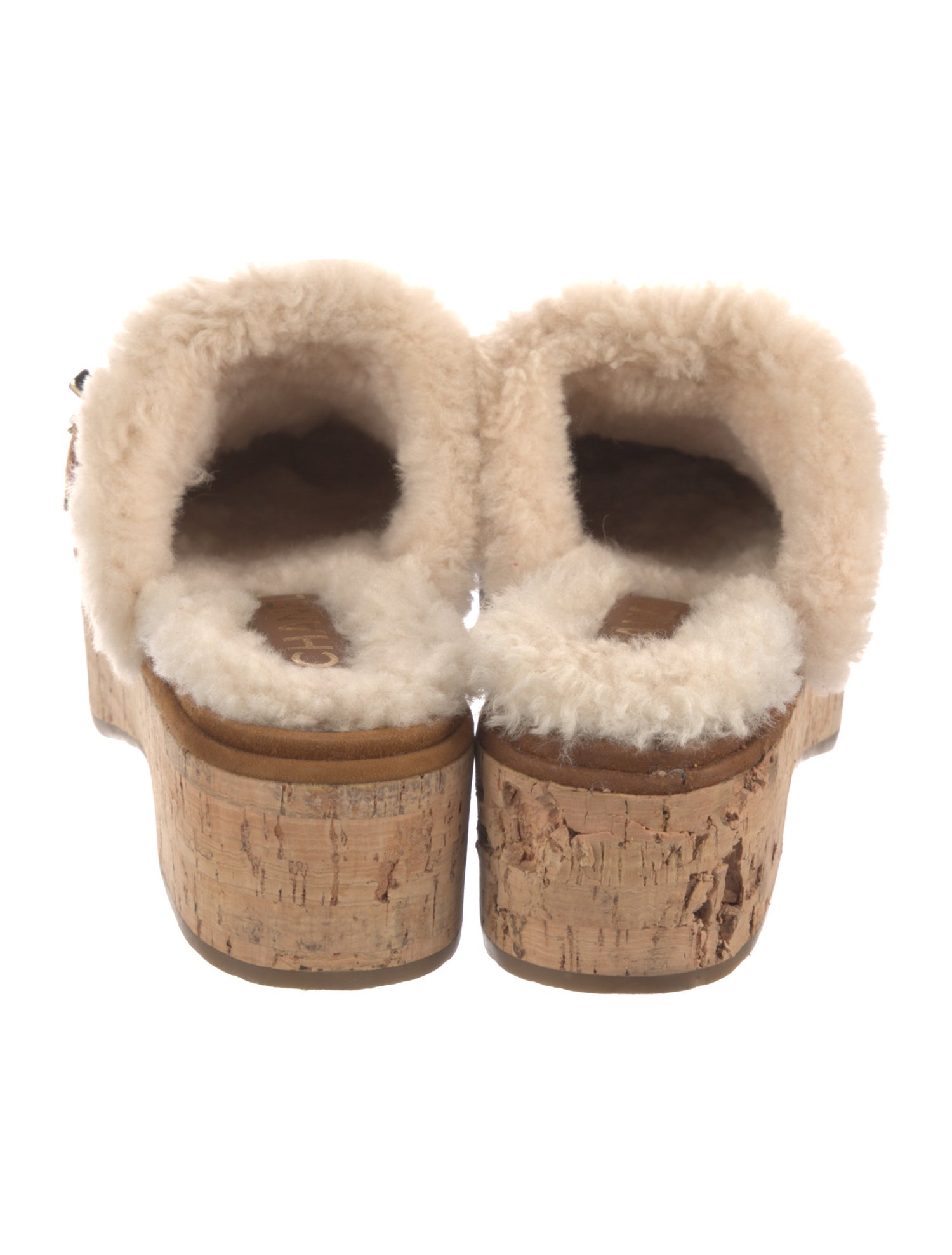 Chanel Interlocking CC Logo Suede Mules