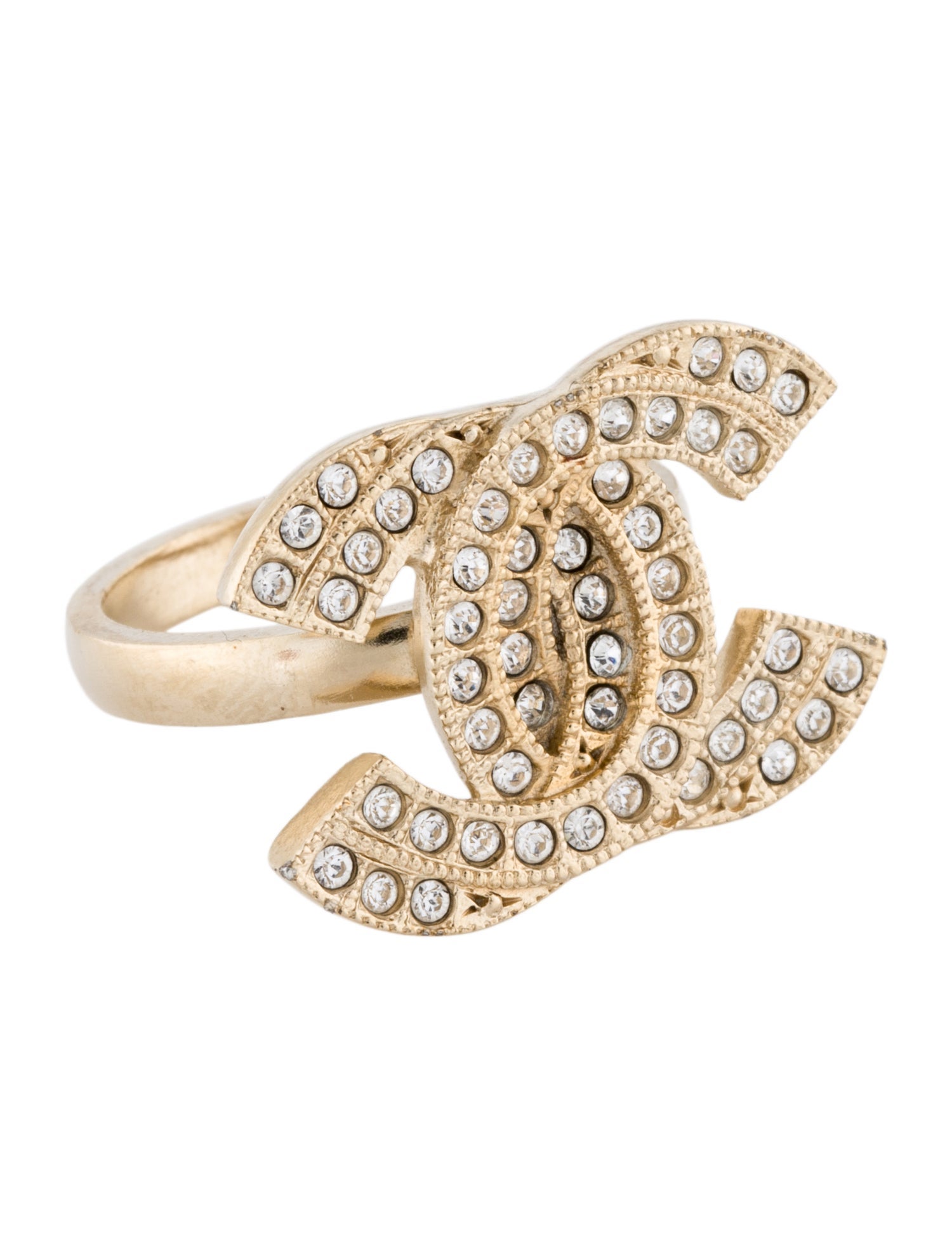 Chanel Strass CC Cocktail Ring