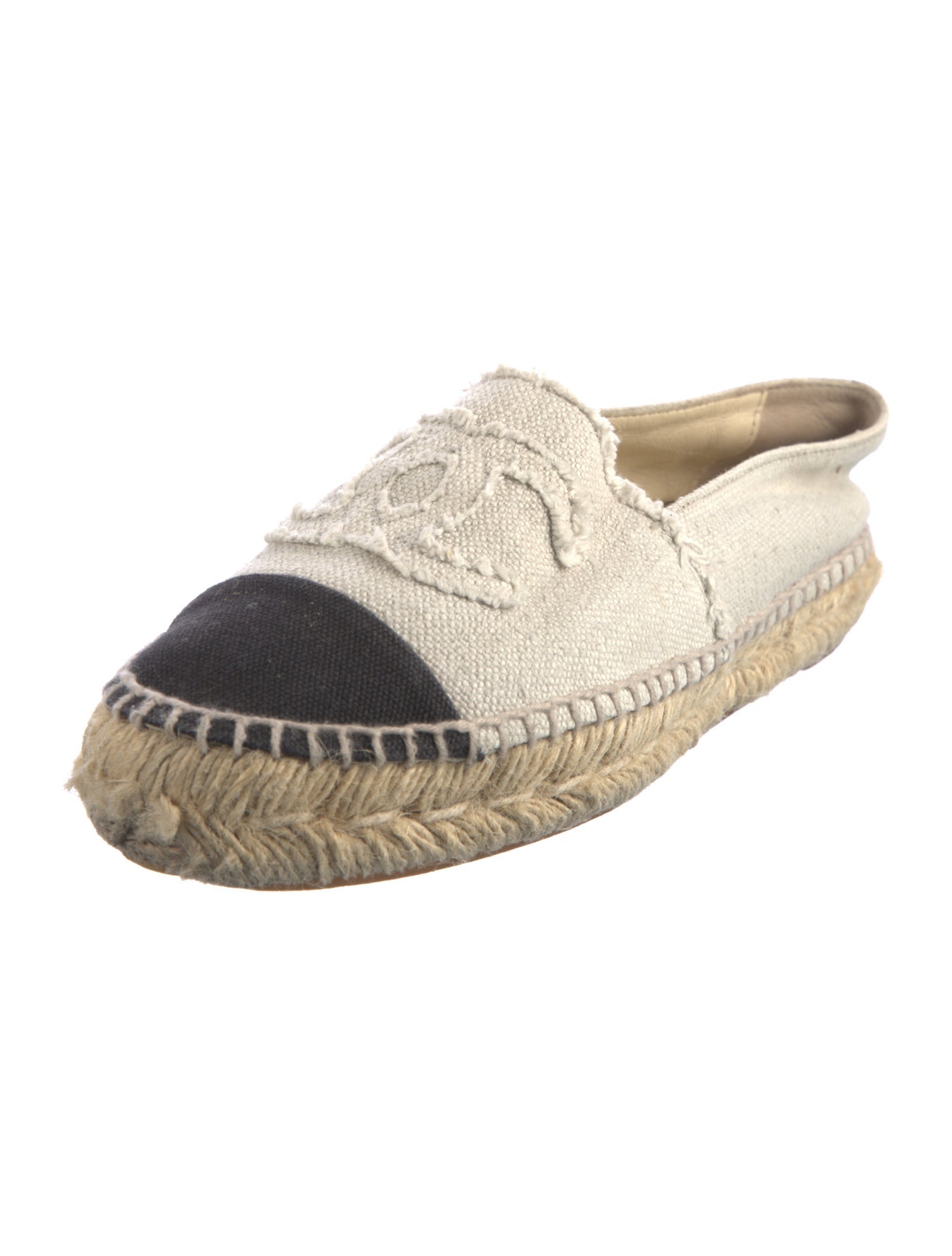 Chanel Interlocking CC Logo Canvas Espadrilles