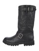 Chanel Interlocking CC Logo Leather Moto Boots