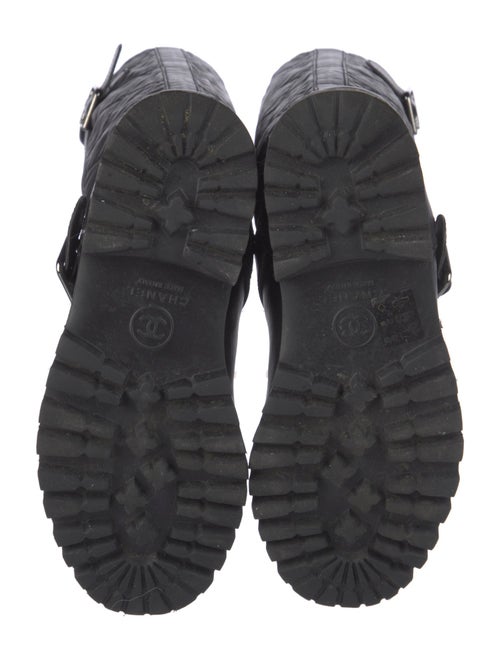 Chanel Interlocking CC Logo Leather Moto Boots