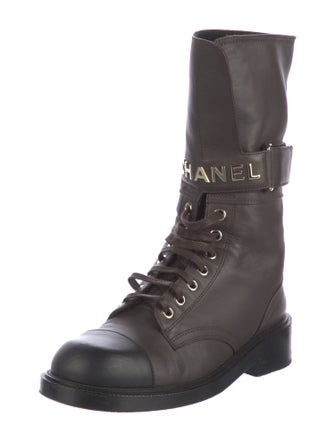 Chanel 2021 Interlocking CC Logo Combat Boots