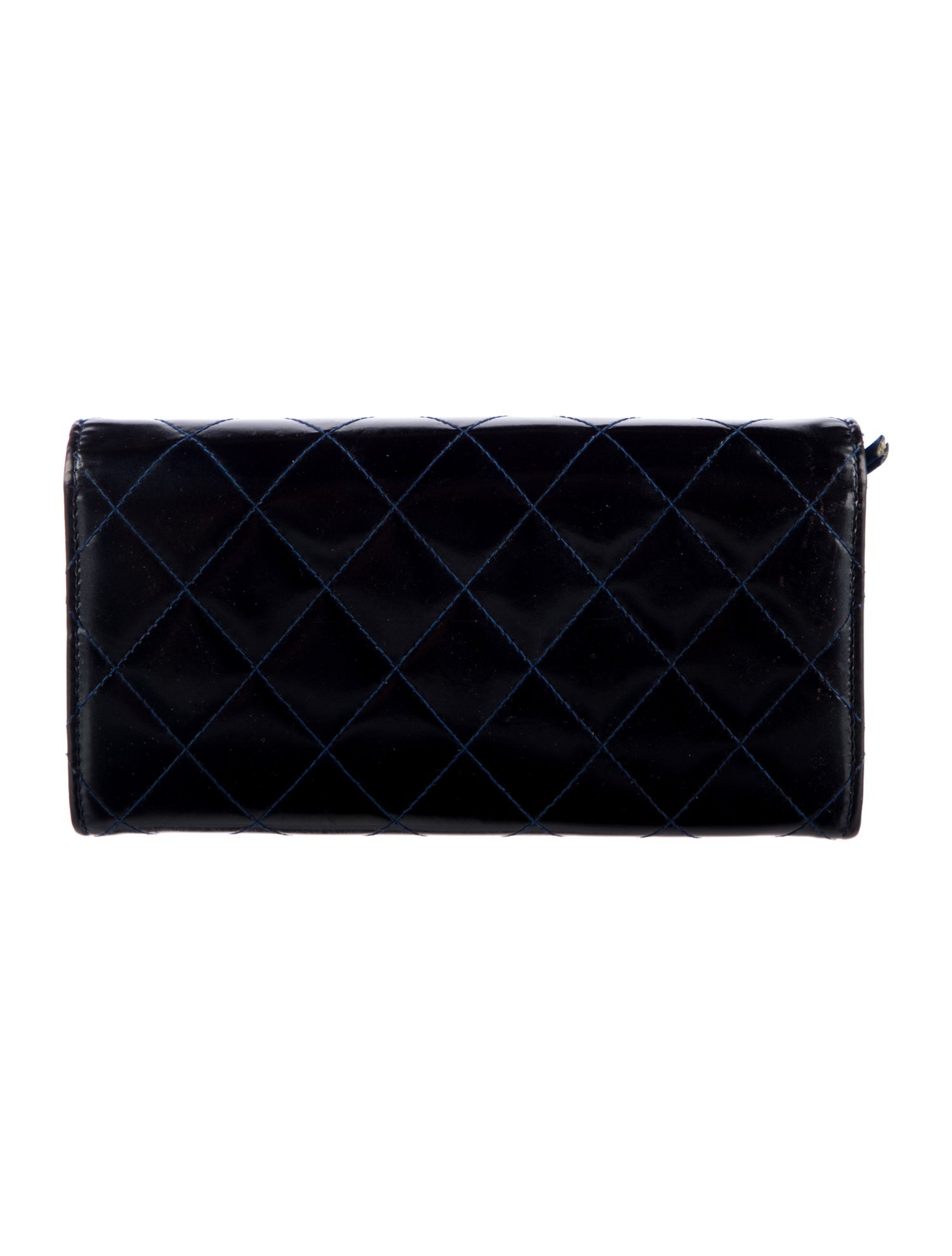Chanel Interlocking CC Logo Patent Leather Continental Wallet