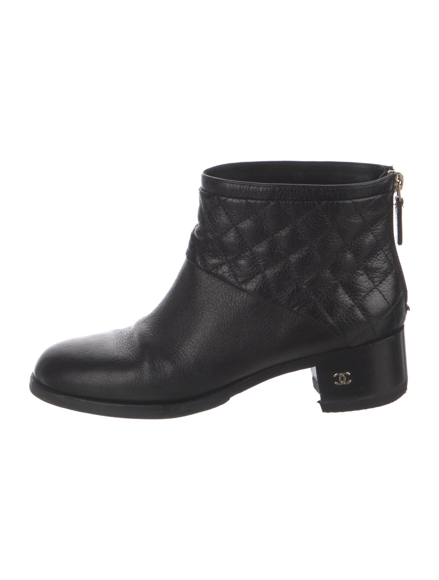 Chanel Interlocking CC Logo Leather Boots
