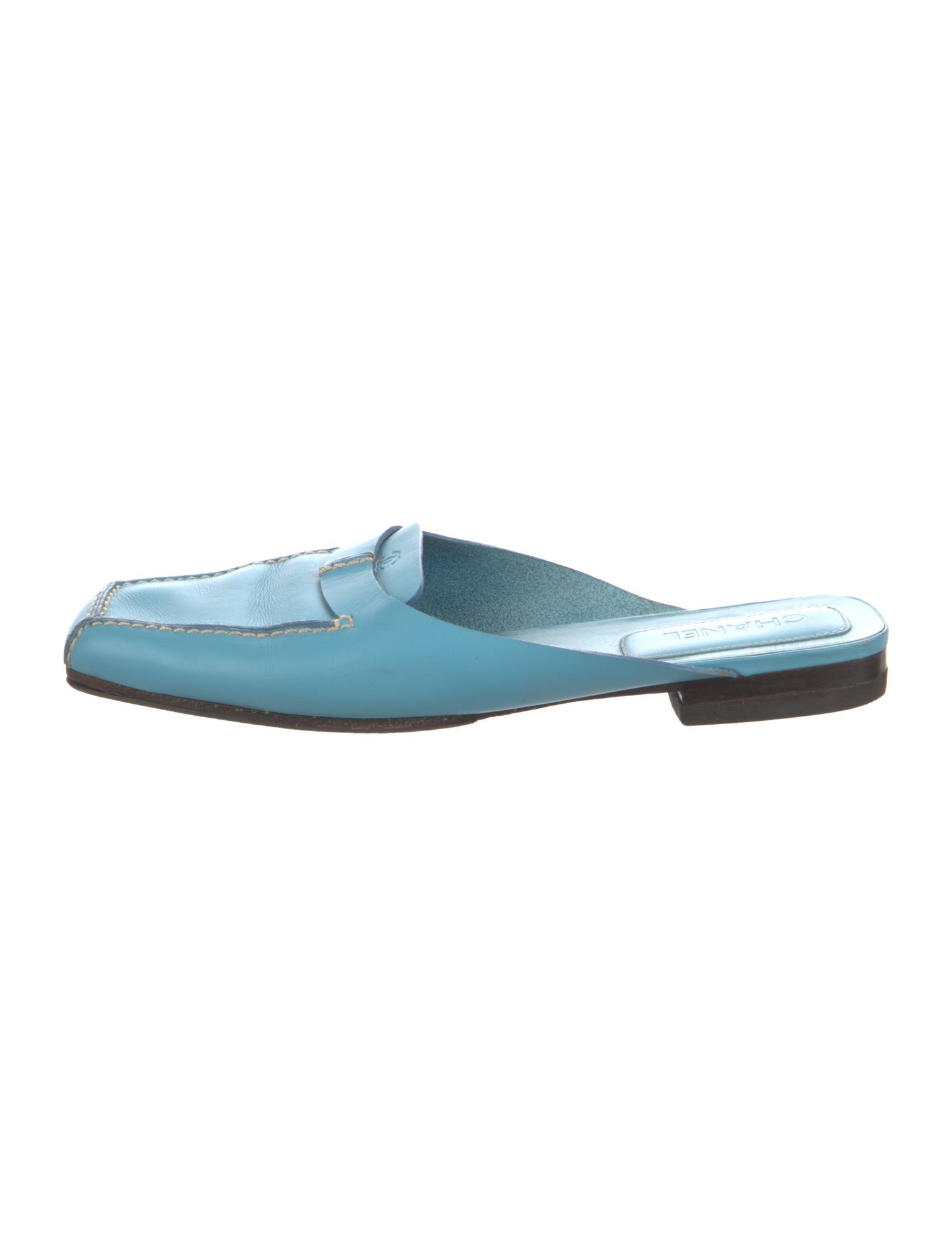 Chanel Interlocking CC Logo Leather Mules