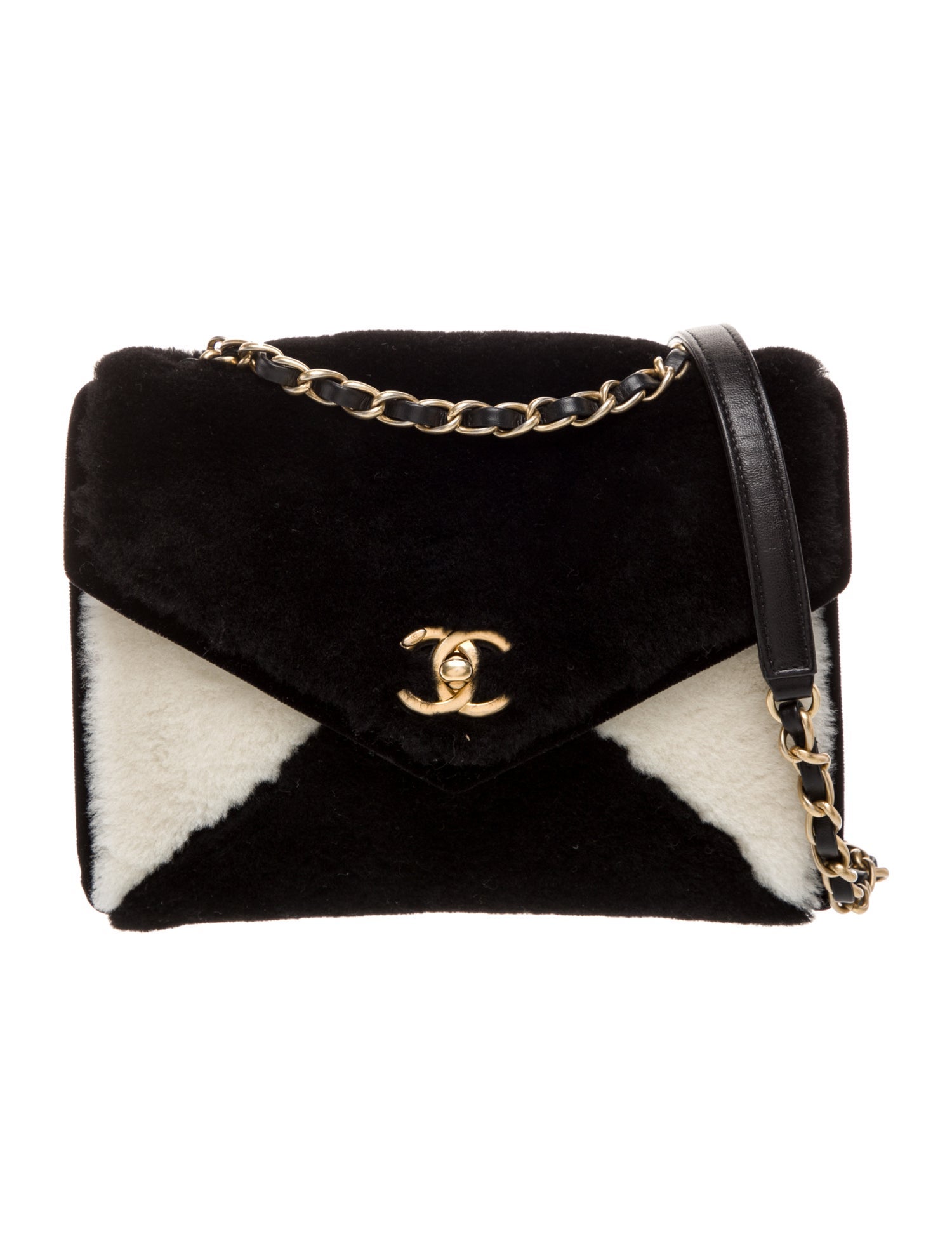 Chanel Small Shearling Geometric Flap Bag
