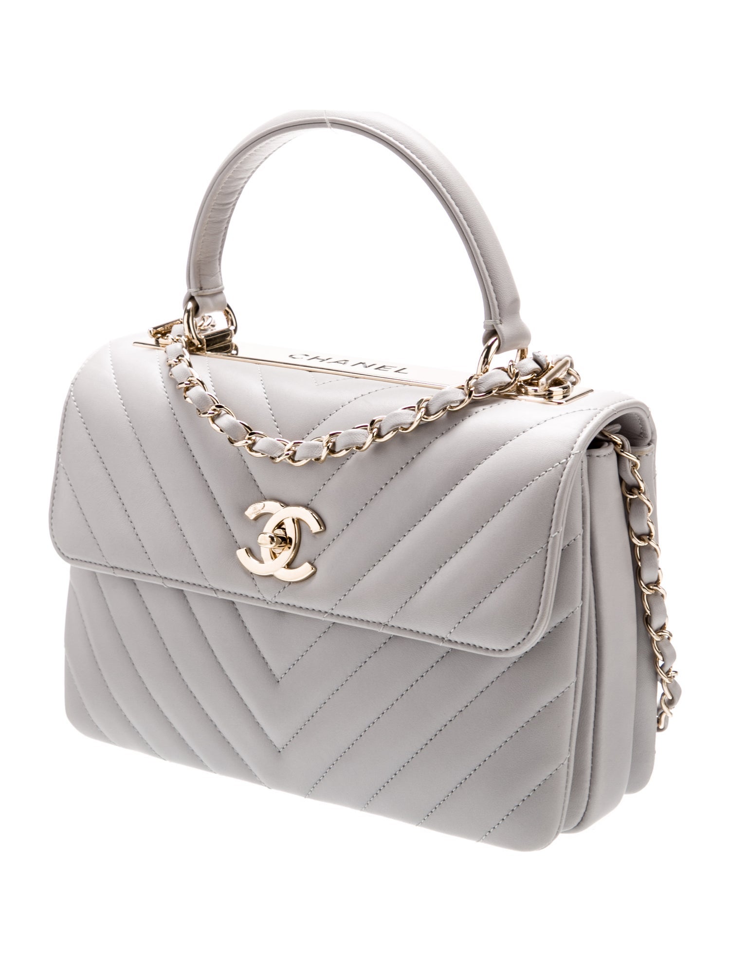 Chanel Small Chevron Trendy Handle Bag